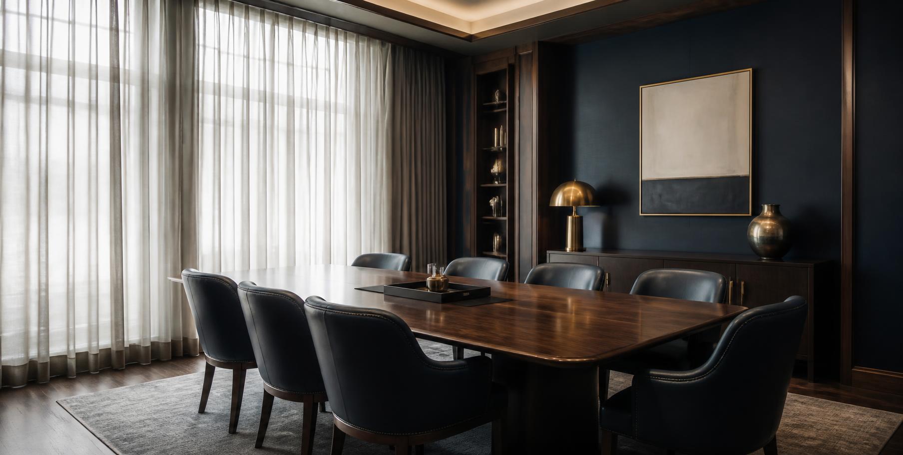 Refined private client meeting room in soft daylight